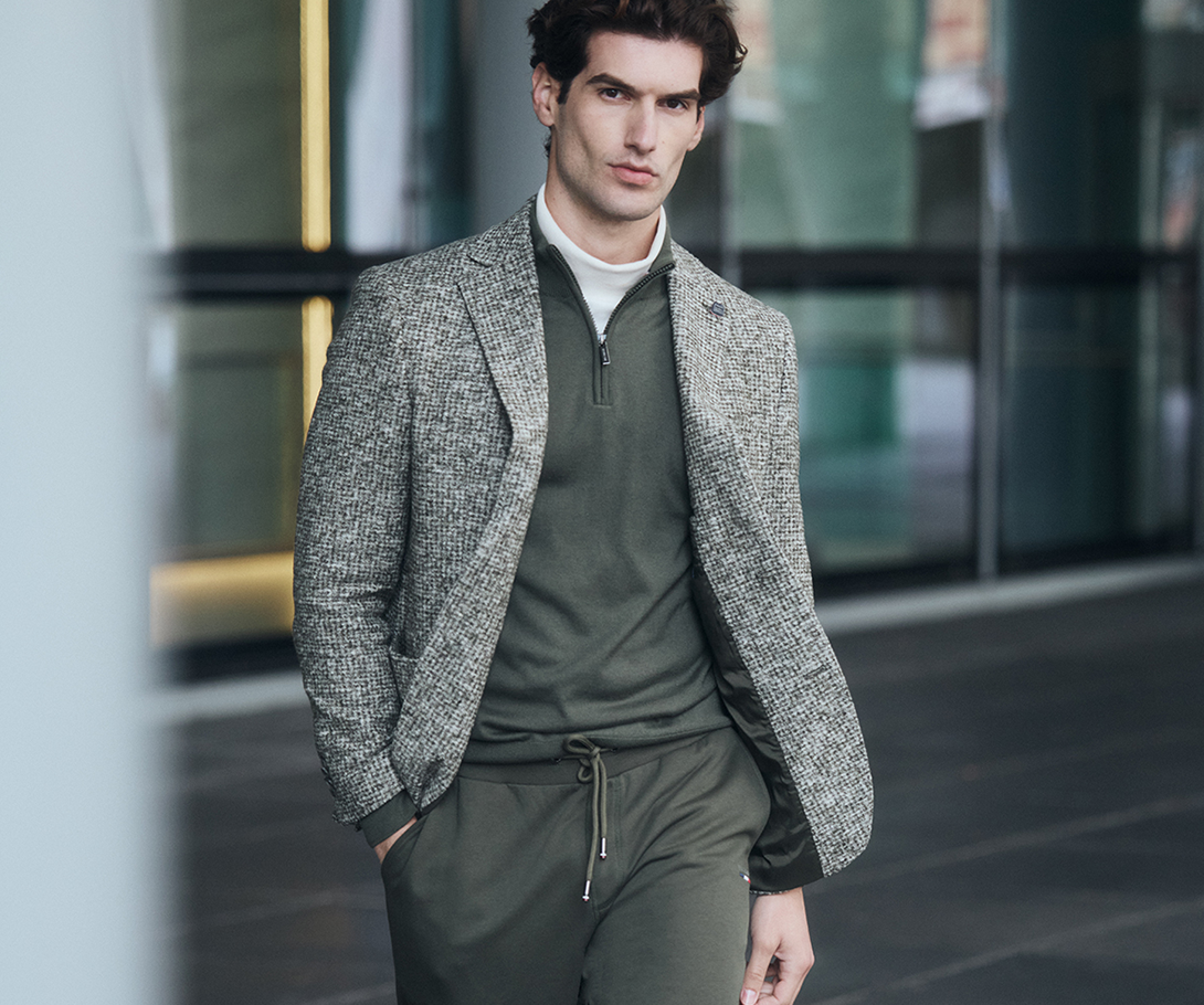 Veste en tissu chiné