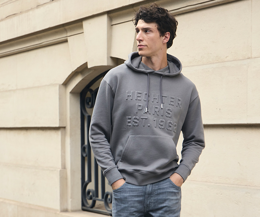 Grey sweatshirt with Hechter Print