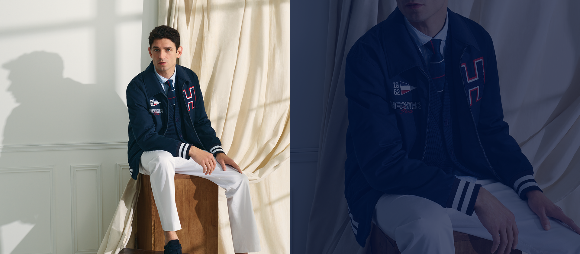 College jacket with the emblem H of Hechter