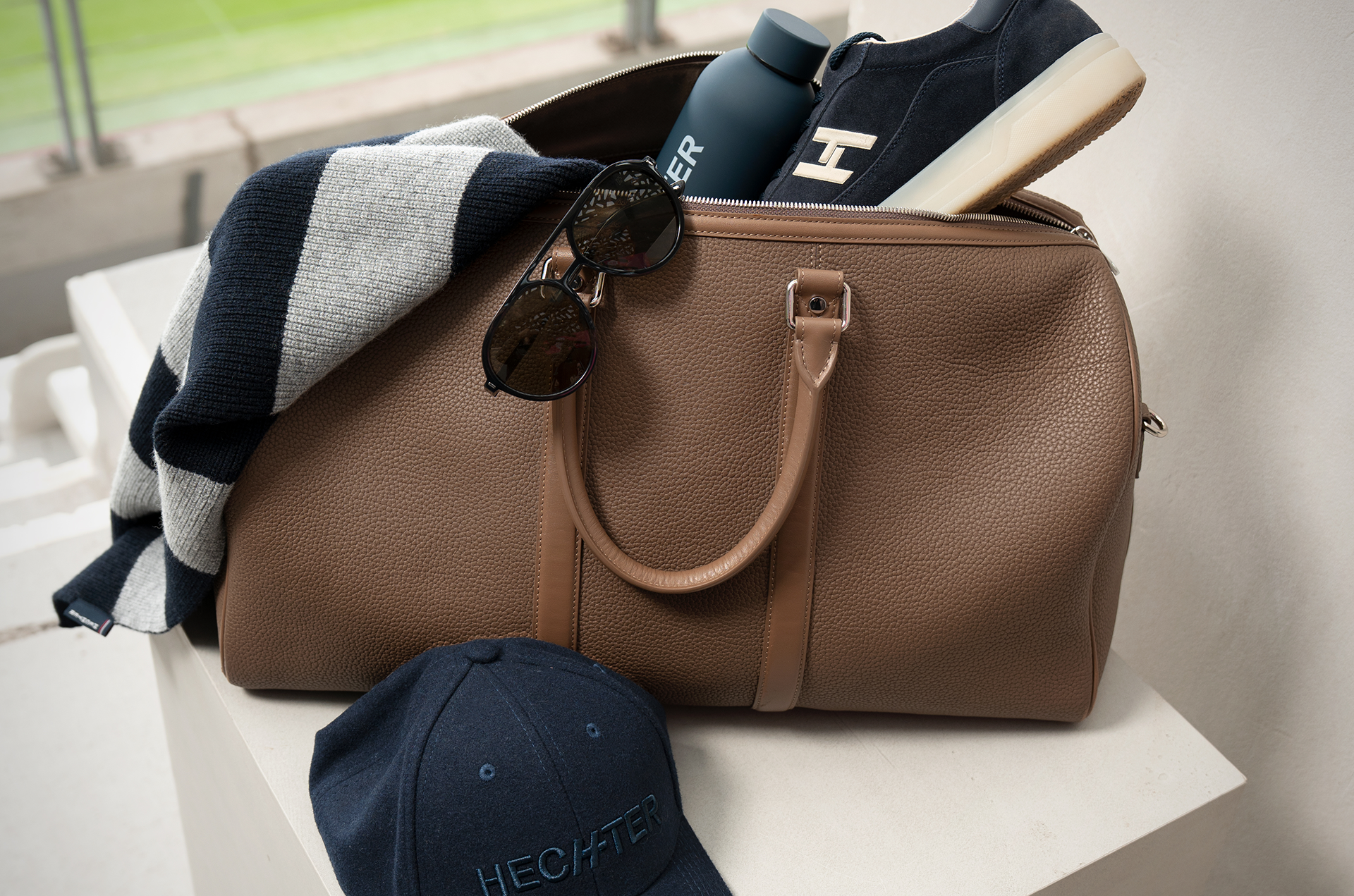 Braune Leder-Reisetasche