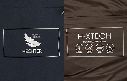 Materialien der Winterjacken Daune und Highperformance Downfill Material
