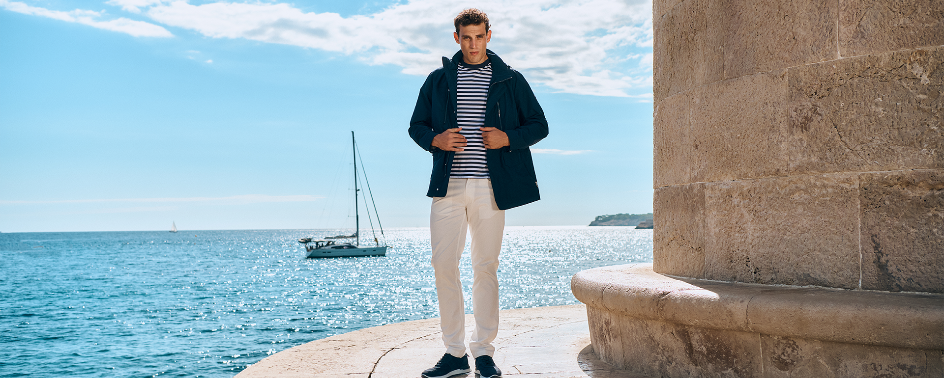 Marine Styling Man on a pier in a marine outfit