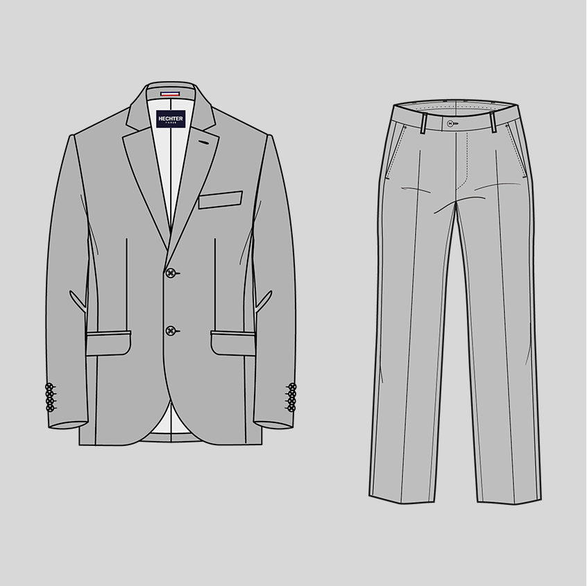 Tenue classique Esquisse de la forme du costume Regular Passform