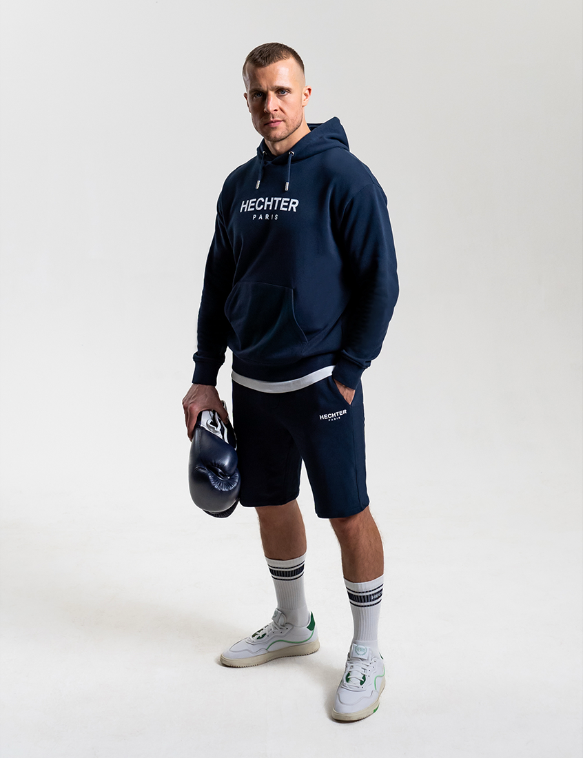 Alem Begic wearaing Hechter Paris Sweat items