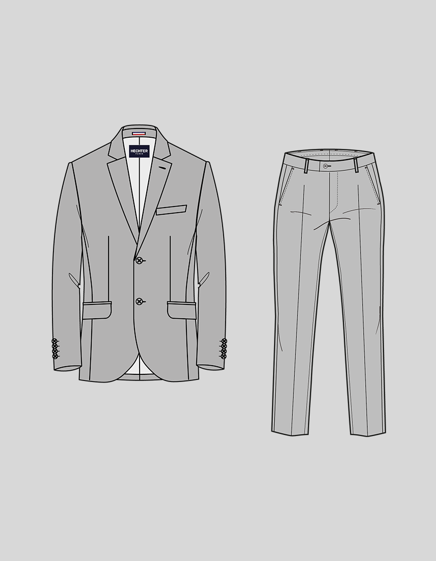 Passform Skizze eines Modern Fit Anzugs