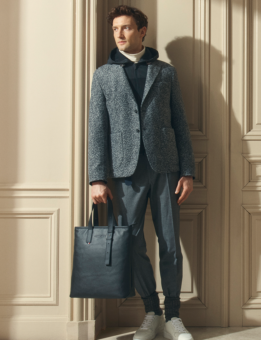 Formal jacket matched with Chino and Sweater