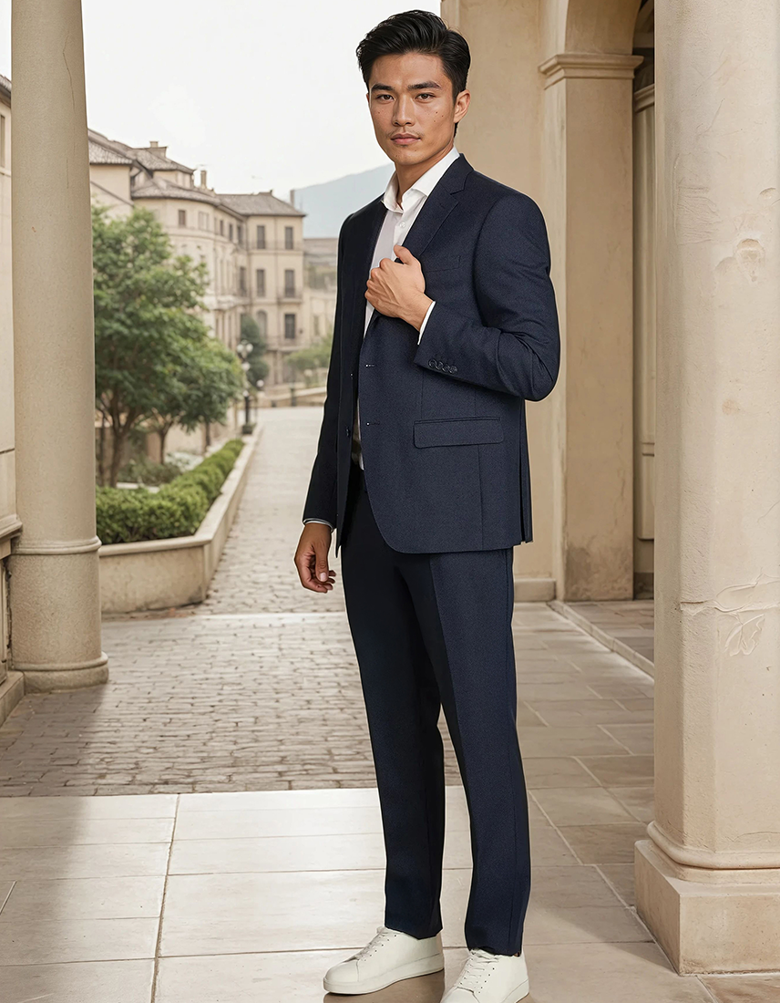 Man in a modern suit as wedding guest
