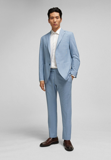 Modern Fit Anzughose, steel blue Detailansicht 2