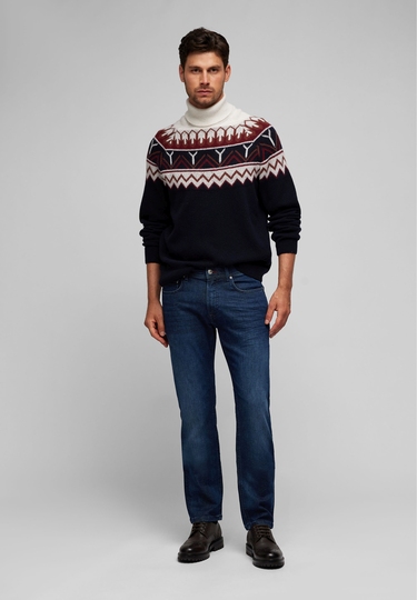 Regular Tapered 5 Pocket Jeans, midnight blue