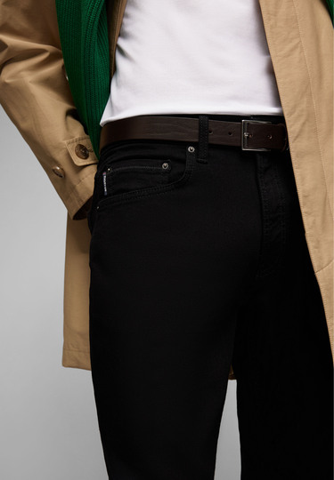 Regular Tapered 5 Pocket Jeans, black 