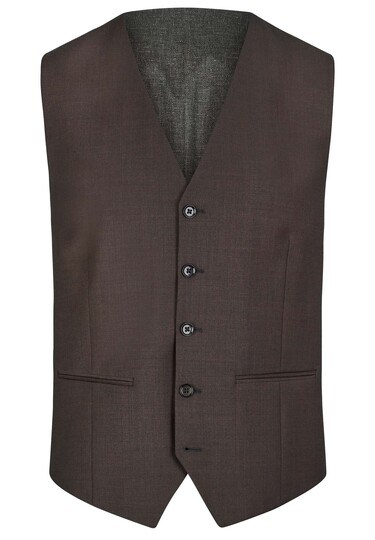 Elegante Weste in Shape Fit, coffee Frontansicht