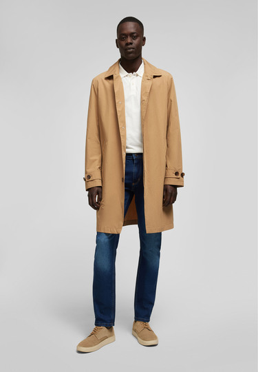 Straight fit tapered 5-pocket jeans made of high-tech fibres, navy Detailansicht 2