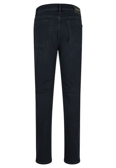 Regular tapered 5-pocket jeans made of high-tech fibres, navy Detailansicht 1