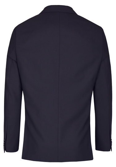 Shape Fit Baukasten Sakko in Woll-Mix Uni mit Performance Stretch Uni, navy Rückansicht