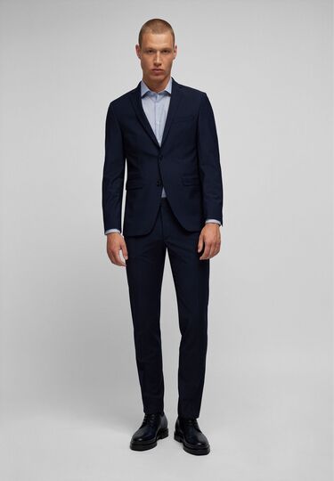 Shape Fit Baukasten Sakko in Woll-Mix Uni mit Performance Stretch Uni, navy