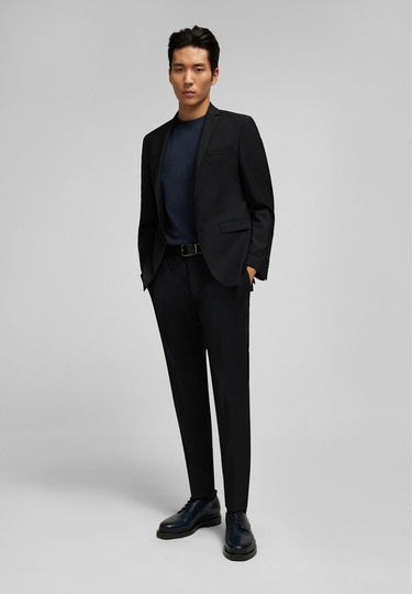 Shape Fit Baukasten Sakko in Woll-Mix Uni mit Performance Stretch Uni, black Detailansicht 2