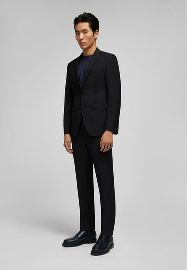 Shape Fit Baukasten Sakko in Woll-Mix Uni mit Performance Stretch Uni, black