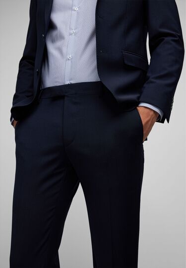 Shape Fit Baukasten Hose in Woll-Mix mit Performance Stretch Uni, navy Detailansicht 1