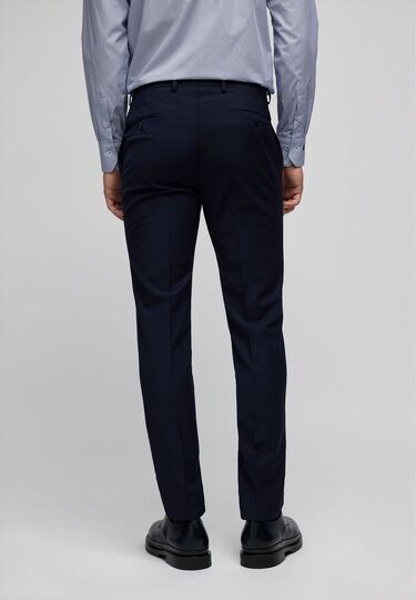 Shape Fit Baukasten Hose in Woll-Mix mit Performance Stretch Uni, navy