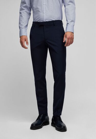 Shape Fit Baukasten Hose in Woll-Mix mit Performance Stretch Uni, navy