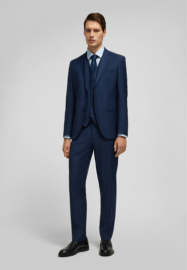 Super elastische Business-Hose in Shape Fit, navy 