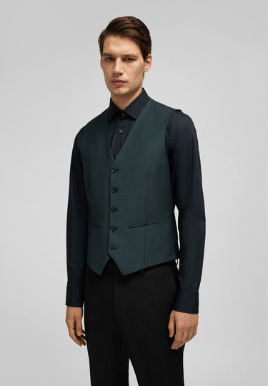 Elegante Weste in Shape Fit, hunter green