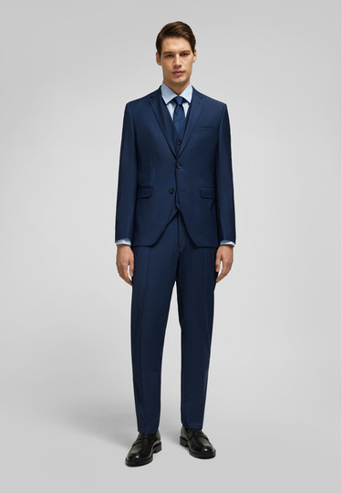 Elegante Weste in Shape Fit, navy