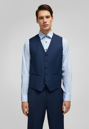 Elegante Weste in Shape Fit, navy