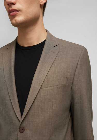 H-ECO Sakko mit Fil-à-Fil-Muster, beige Detailansicht 2