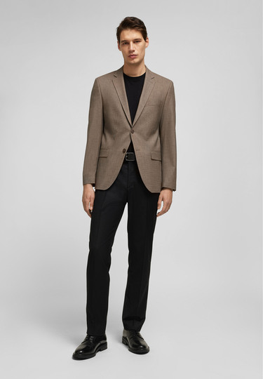 H-ECO Sakko mit Fil-à-Fil-Muster, beige