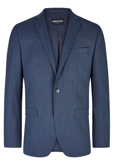 H-ECO Sakko mit Fil-à-Fil-Muster, royal Frontansicht