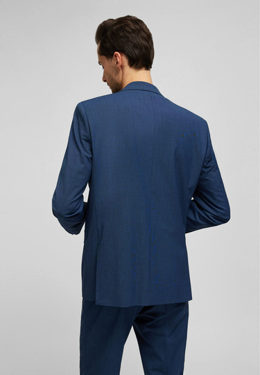 H-ECO Sakko mit Fil-à-Fil-Muster, royal Rückansicht