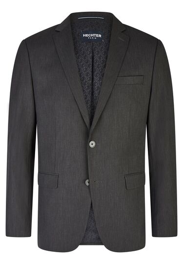 H-ECO Sakko mit Fil-à-Fil-Muster, anthracite Frontansicht
