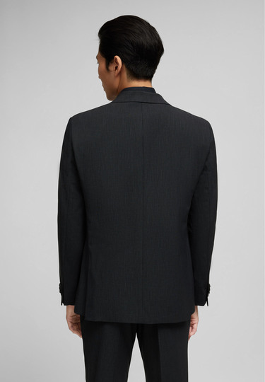 H-ECO Sakko mit Fil-à-Fil-Muster, anthracite Rückansicht