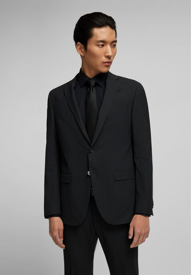 H-ECO Sakko mit Fil-à-Fil-Muster, anthracite