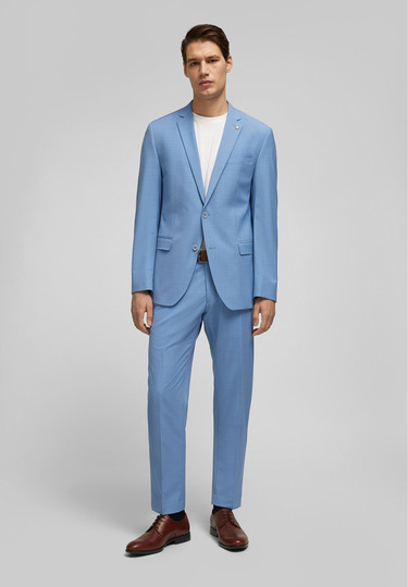 Modische Anzughose mit Strukturmuster, light blue Detailansicht 2