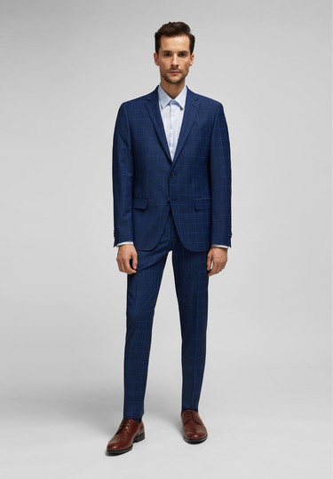 Trendige Anzughose mit Bügelfalten, dark blue