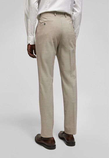 Stylish Suit Trousers with a subtle pattern, sand Rückansicht