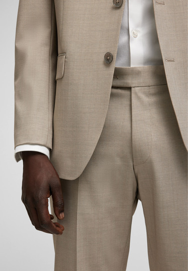 Stylish Suit Trousers with a subtle pattern, sand Detailansicht 2