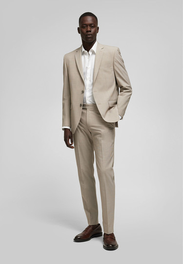 Stylish Suit Trousers with a subtle pattern, sand