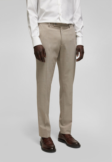 Stylish Suit Trousers with a subtle pattern, sand