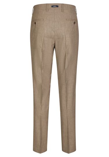 Trendige Anzughose mit Fil-à-Fil-Muster, beige Rückansicht