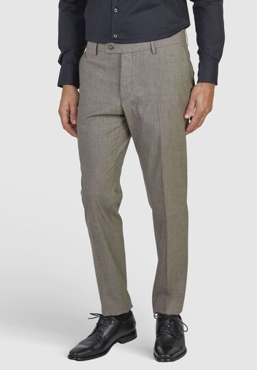 Trendige Anzughose mit Fil-à-Fil-Muster, beige Detailansicht 1