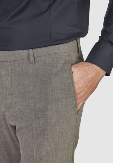 Trendige Anzughose mit Fil-à-Fil-Muster, beige Detailansicht 2