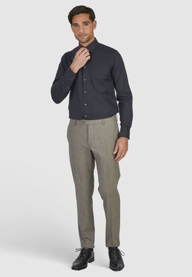 Trendige Anzughose mit Fil-à-Fil-Muster, beige