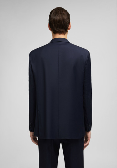 Elegantes H-ECO Sakko aus nachhaltigem Gewebe, navy Rückansicht