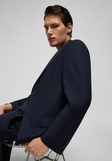 Elegantes H-ECO Sakko aus nachhaltigem Gewebe, navy Detailansicht 2