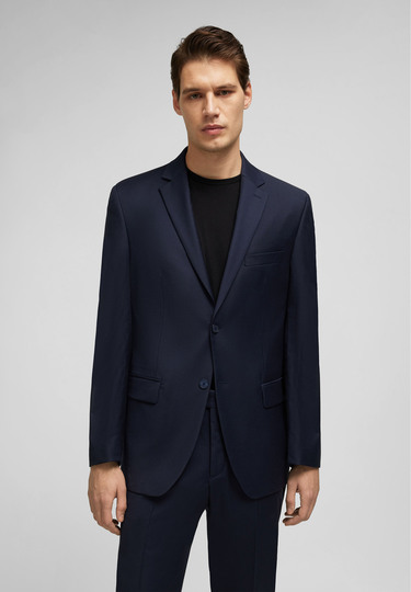 Elegantes H-ECO Sakko aus nachhaltigem Gewebe, navy
