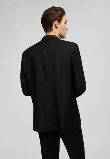 Elegantes H-ECO Sakko aus nachhaltigem Gewebe, black Rückansicht