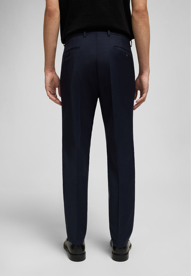 Zeitlose Anzughose aus nachhaltigem Gewebe, navy Rückansicht